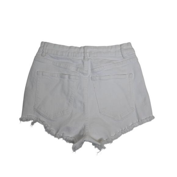 Zara Women's 4 High Rise White Cutoff Jean Shorts - Picture 2 of 8